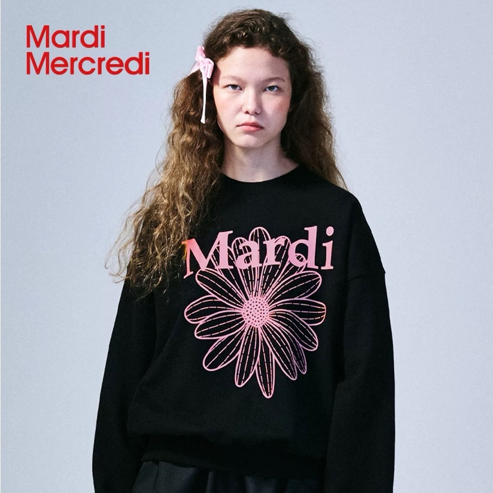 MARDI MERCREDI Flower Sweatshirt -
Black Pink